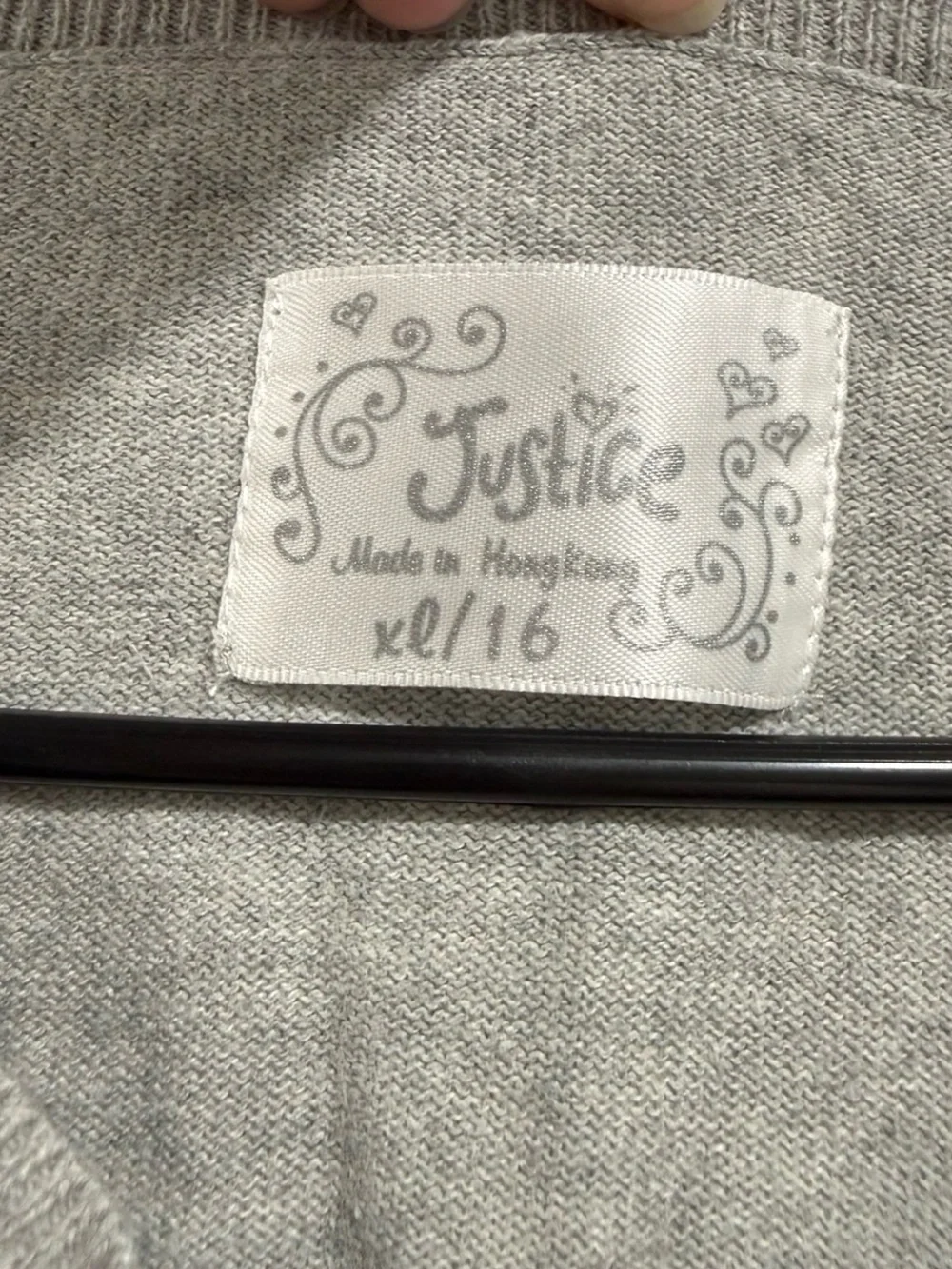Girls Justice Cable Knit V-Neck Sweater
